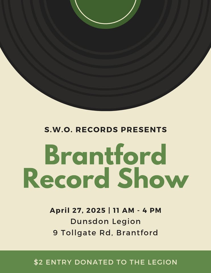 Promotional material for the Brantford Record Show